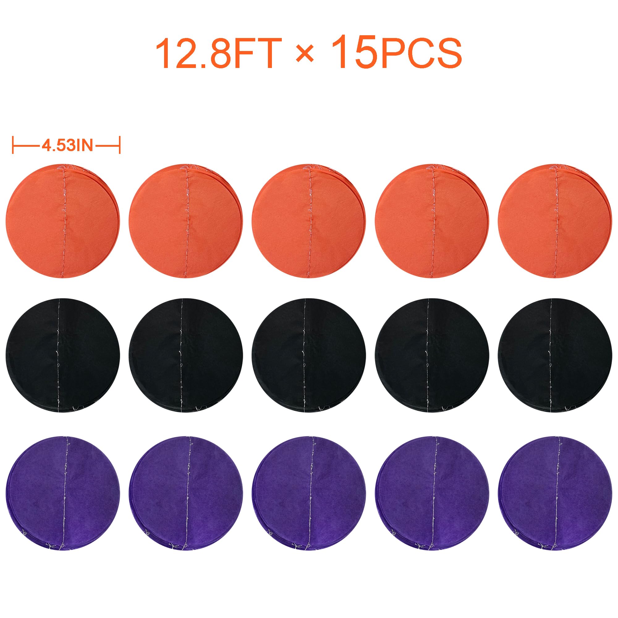 192 Ft Orange Purple Black Party Decorations Polka Dots Streamer Garland Backdrop For Halloween Graduation Birthday Baby Shower